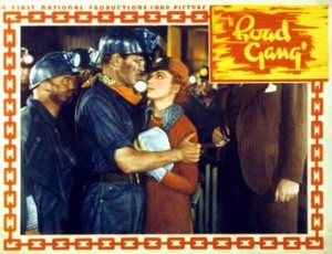 Road Gang, lobby card , Donald Woods, Kay Linaker on lobby card , 1936 OLD PHOTO