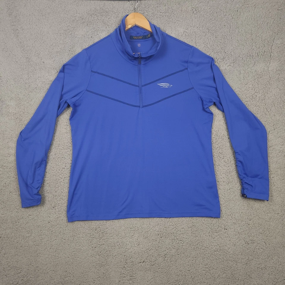 Camisa Polo Ralph Lauren Para Mujer Grande Azul Cuarto Cremallera Golf Preppy Pullover   Foto 1 de 4