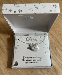 Cinderella Disney Believe And Your Dreams Come True Silver Necklace With Pendant - Picture 1 of 6