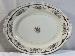 Homer Lahlugin Georgian Eggshell 16" Platter ~ Floral Design ~ Vintage - Picture 1 of 6