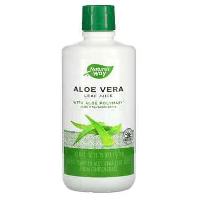 Jugo de hoja de aloe vera Nature's Way, 33,8 fl oz (1 L) Foto 1 de 2