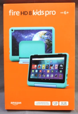 Amazon Fire HD 8 Kids Pro ~ 8 Inch ~ 32GB ~ Hello Teal ~ New/Factory Sealed - Image 1 of 4