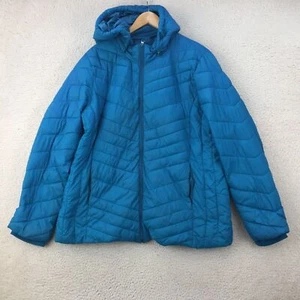 Xersion Blue Polyester Hooded Luxury Regular Blazer Jacket Women Size UK XXL - Picture 1 of 9