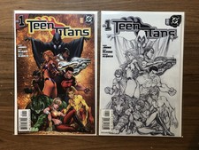 Teen Titans #1 Michael Turner Variant + #1 4th Print Sketch Cover - Geoff Johns