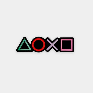 Playstation buttons Weatherproof Vinyl Sticker Durable Decal Size 3.5" x 0.9" - Picture 1 of 2