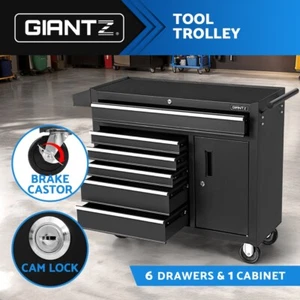 Giantz 6 Drawer Tool Box Chest Cabinet Toolbox Storage Garage Organiser Wheels - Picture 1 of 8