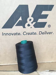 A&E Tex40 BLACK Thread #32002 100% Spun Polyester Cone 6000Y, sold by 3 spools. - Picture 1 of 10