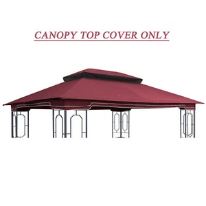 Red Replacement Canopy Top Fabric for 13x10 Ft Patio Double Roof Gazebo Cover - Picture 1 of 5