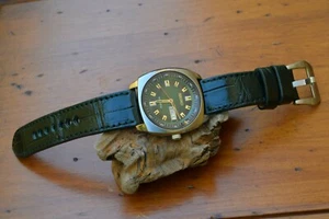 CORREA RELOJ GENUINA PIEL ALIGATOR MA STRAP VERDE OSCURO APTA ORIENT HECHA MANO - Bild 1 von 12