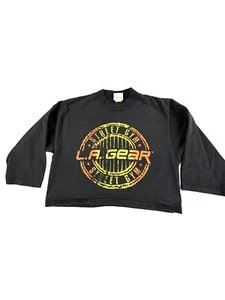 Vtg L.A. Gear Street Gym Black Crop Long Sleeve T-Shirt Medium 100% Cotton USA - Picture 1 of 9