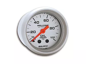 Auto Meter Ultra-Lite Mechanical Oil Pressure Gauge 2-1/16" (52mm) 0-100 Psi - Picture 1 of 2