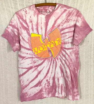 Wu Tang Clan Men's Medium Pink Tie Dye w/ Classic Logo Crewneck S/S T-Shirt Tee - Image 1 of 3
