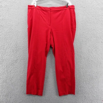 Pantalones J Jill Premium Bi Elastizados Pierna Recta 18W Rojo Mujer Tiro Alto Carrera Foto 1 de 4