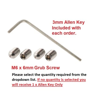 Grub Screws - 6mm Flat Point Grub Screw Door Handle Lever Spindle FREE Allen Key - Image 1 of 2