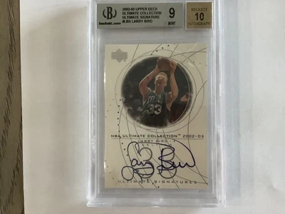 BGS 9 LARRY BIRD AUTOGRAPH 2002-03 Upper Deck Ultimate Collection CELTICS #LB-S - Image 1 of 4