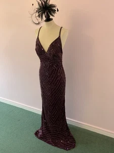 *RARE* AFTERSHOCK XL US SIZE 8 SEQUIN BEADS LADIES MAXI LONG EVENING DRESS (EV3) - Picture 1 of 14