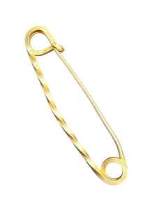 Vtg Gold Color Oversize Safety Pin Brooch Punk Retro Statement Jewelry 2.5” - Picture 1 of 2