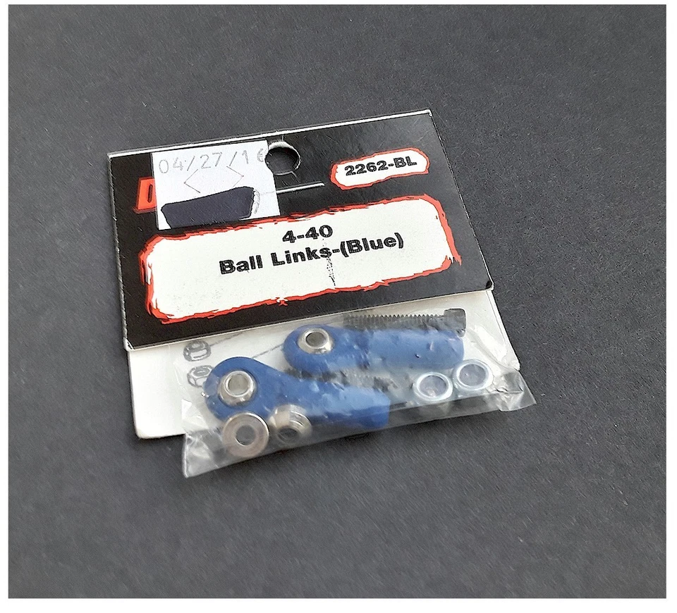 Dubro DU-BRO No. 2262-BL Blue 4-40 Ball Links (2) Discontinued Old Stock RC Car - Image 1 of 1