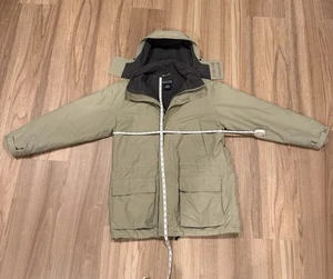 Lands End Polartec Herren Gr. M (38-40) Reg Khaki Nylon Thermo Abnehmbare Kapuze - Bild 1 von 19