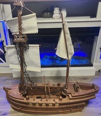 Редкий Captain Jack's Cove The Venture Пиратский Деревянный Корабль Парус - Изображение 1 из 4
