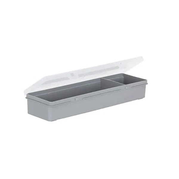 Wham Organiser Box 4.02 29cm with 2 Divisions Soft Grey/Clear - Image 1 of 1