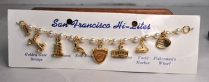 NOS San Francisco Cham Armband Souvenir Chinatown Vintage Schmuck 7" goldfarben - Bild 1 von 6
