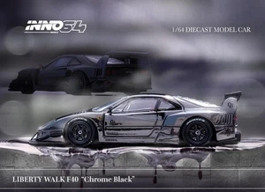 1:64 Ferrari F40 LBWK Liberty Walk -- Chrome Black -- INNO64 - Picture 1 of 7