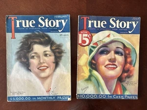 True Story Magazine, Lot of 2, February 1930 & July 1933 Depression Era - Picture 1 of 12