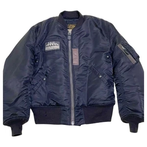 Buzz Rickson's x William Gibson MA-1 Flight Jacket Black 42 XL Patch F/S - Picture 1 of 16