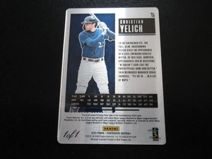 CHRISTIAN YELICH 2020 PANINI CONTENDERS BASEBALL PRINTING PLATE  1 OF 1 BREWERS - Picture 1 of 5