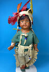 Antique Native American Indian Doll Composition Head And Arms, Cloth Body