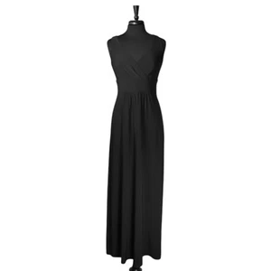 Ralph Lauren Women's Maxi Dress Black Stretch Surplice V-Neck Formal Party 8 - Picture 1 of 8
