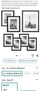 Juego de 6 marcos de fotos SONGMICS, uno de 11 x 14 pulgadas, dos de 8 x 10 pulgadas, - Imagen 1 de 6