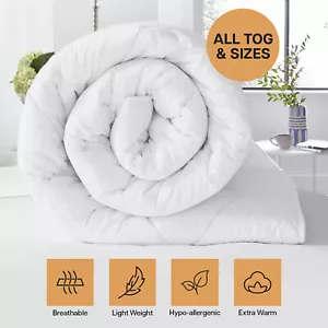 ANTI ALLERGY QUILT DUVET 4.5,10.5,13.5,15 TOG SINGLE DOUBLE KING SIZE BEDDING UK - Picture 1 of 16