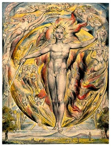 William Blake el Sol En His Oriental Puerta Vintage Estampado - Picture 1 of 1