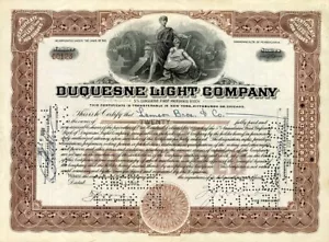 1931 Duquesne Light Stock Certificate - Picture 1 of 1