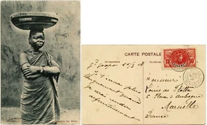 DAHOMEY 1908 PPC BELLEZA BENIN... Geo Wolber... Usado por correo Francia 10c - Imagen 1 de 3
