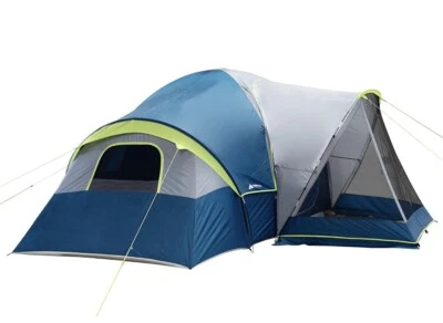 Ozark Trail 10-Person Dome Camping Tent with 3 Rooms and Screen Porch - Blue - Image 1 of 4