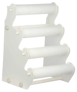Soporte de exhibición de 4 rollos de plástico blanco duradero, paquete de 1 - Imagen 1 de 3