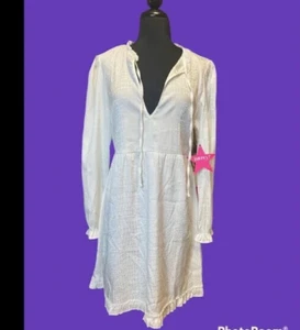 SPEECHLESS white satin Snakeskin long sleeve midi ruffle trim dress Large NEW - Picture 1 of 9