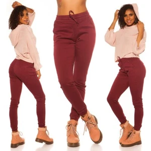 Sexy High Waist Hose mit Gürtel bordeaux Gr.36 - Picture 1 of 16