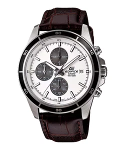 Casio Edifice EFR-526L-7 NEW Men's Watch Genuine Brown Leather Band Analog - Picture 1 of 1