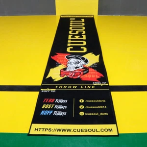 CUESOUL Heavy Duty Darts Mat Includes Both Official Dart Throwline-Skull in Hat - Picture 1 of 6
