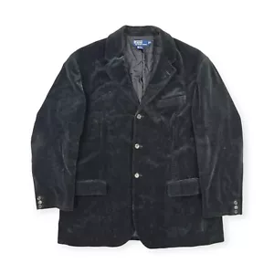 Polo Ralph Lauren Vintage Chore Jacket Corduroy Blazer Black Men's XL - Picture 1 of 7