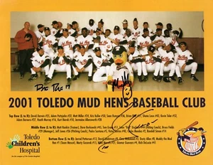 2001 Toledo Mud Hen Baseball Club Hand Signed Autograph 8.5x11 Photo - Picture 1 of 1