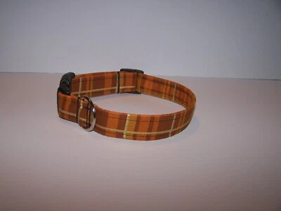Wet Nose Designs 南瓜香料拿铁格子狗项圈秋收秋季 — 第 1/4 张图片