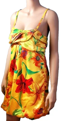 Vestido para mujer Chesley con tirantes multicolor floral amarillo con volantes talla M Foto 1 de 4