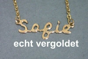 EDLE HALSKETTE SOFIE KETTE ECHT VERGOLDET NAME NAMENSCOLLIER NAMENSKETTE NEU - Bild 1 von 1