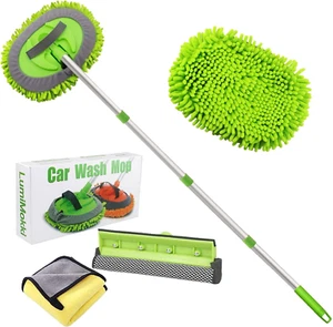62 " Car Wash Mop Kit - Car Cleaning Mop with Long Handle Stainless Steel Pole f - Picture 1 of 12