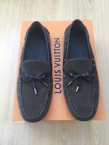 LOUIS VUITTON SHOES LOAFERS ARIZONA MENS UK 9.5 43.5 DRIVERS BROWN SUEDE